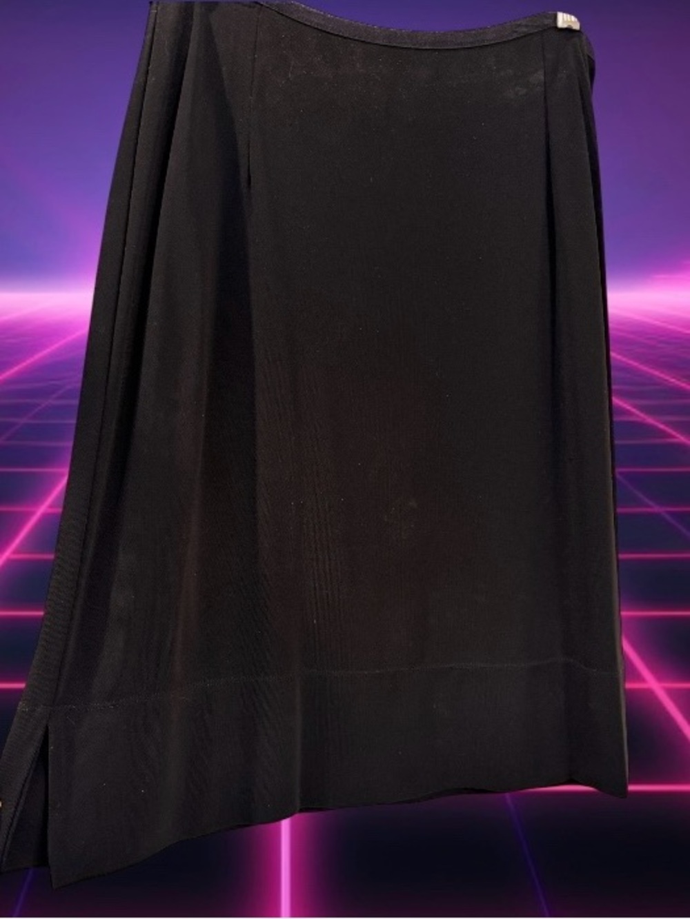 J. Jill Black Knit Swingy Flowy Stretchy Skirt, Pull On Stretch Waist, Sz M